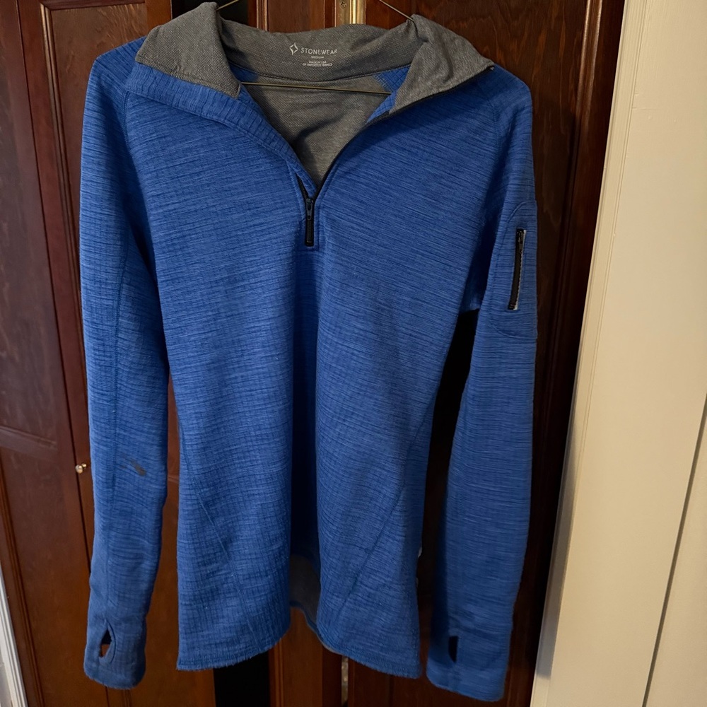 *3/20* Stonewear Blue Half Zip Jacket